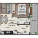 Planta tipo 12- 27,95m² SITE