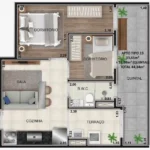 Planta tipo 13 - 33,65m² SITE