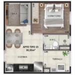Planta tipo 15- 30,35m² SITE
