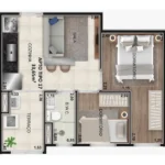 Planta tipo 17 - 33,65m² SITE