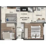 Planta tipo 18- 34,30m² SITE