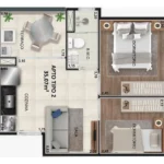 Planta tipo 2 - 35,07m² SITE