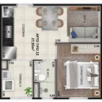 Planta tipo 22 - 27,95m² SITE